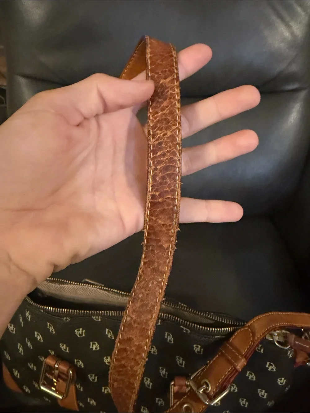 Dooney & Bourke Signature Satchel With Monogram Logo